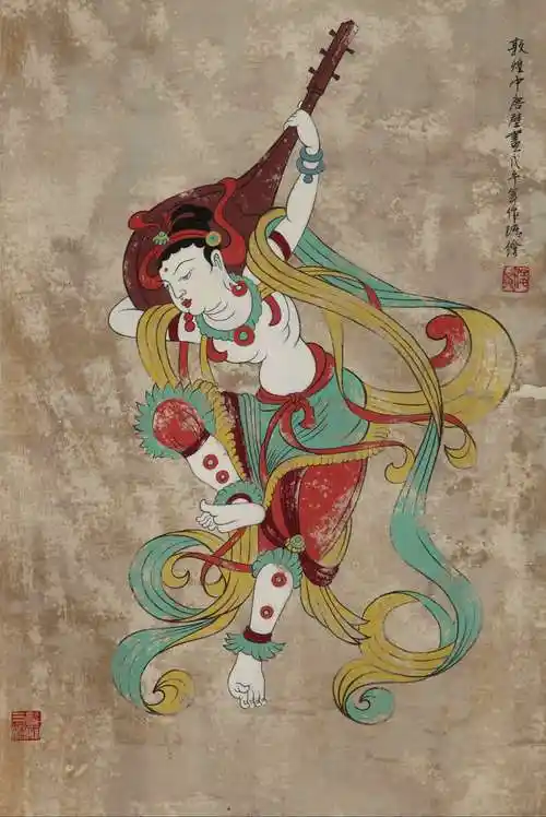 敦煌莫高窟唐代反弹琵琶